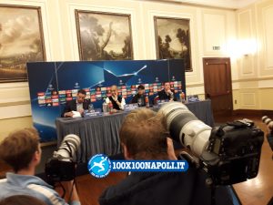 Conferenza pre-match Champions Manchester City. Guardiola e Silva (FOTO di Alberto Caccia)