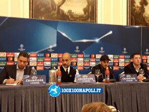 Conferenza pre-match Champions Manchester City. Guardiola e Silva (FOTO di Alberto Caccia)