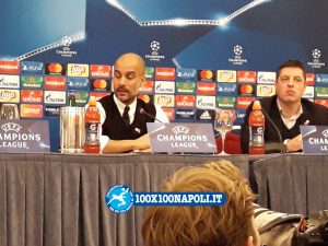 Conferenza pre-match Champions Manchester City. Guardiola e Silva (FOTO di Alberto Caccia)