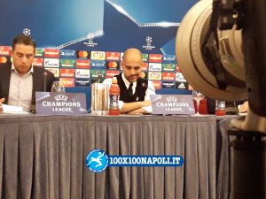 Conferenza pre-match Champions Manchester City. Guardiola e Silva (FOTO di Alberto Caccia)