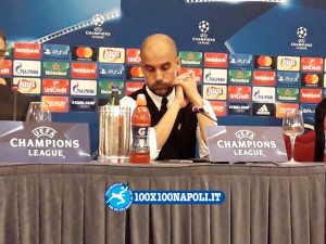 Conferenza pre-match Champions Manchester City. Guardiola e Silva (FOTO di Alberto Caccia)