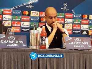 Conferenza pre-match Champions Manchester City. Guardiola e Silva (FOTO di Alberto Caccia)