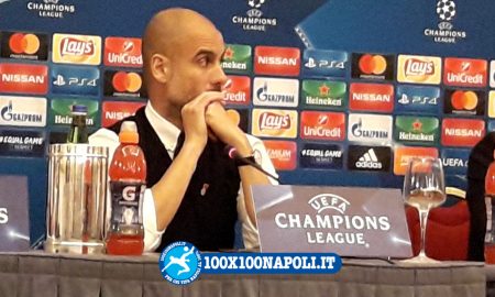 Conferenza pre-match Champions Manchester City. Guardiola e Silva (FOTO di Alberto Caccia)